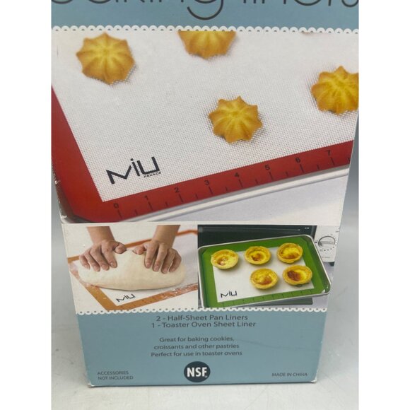 nonstick silicone baking liners set of 3 2 half sheet pan liners 1 toaster READ - Picture 2 of 6